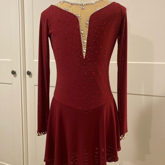 Dresses Dark Red Figure Skating Competition Dress With Custom Stoning Axs Or As Poshmark